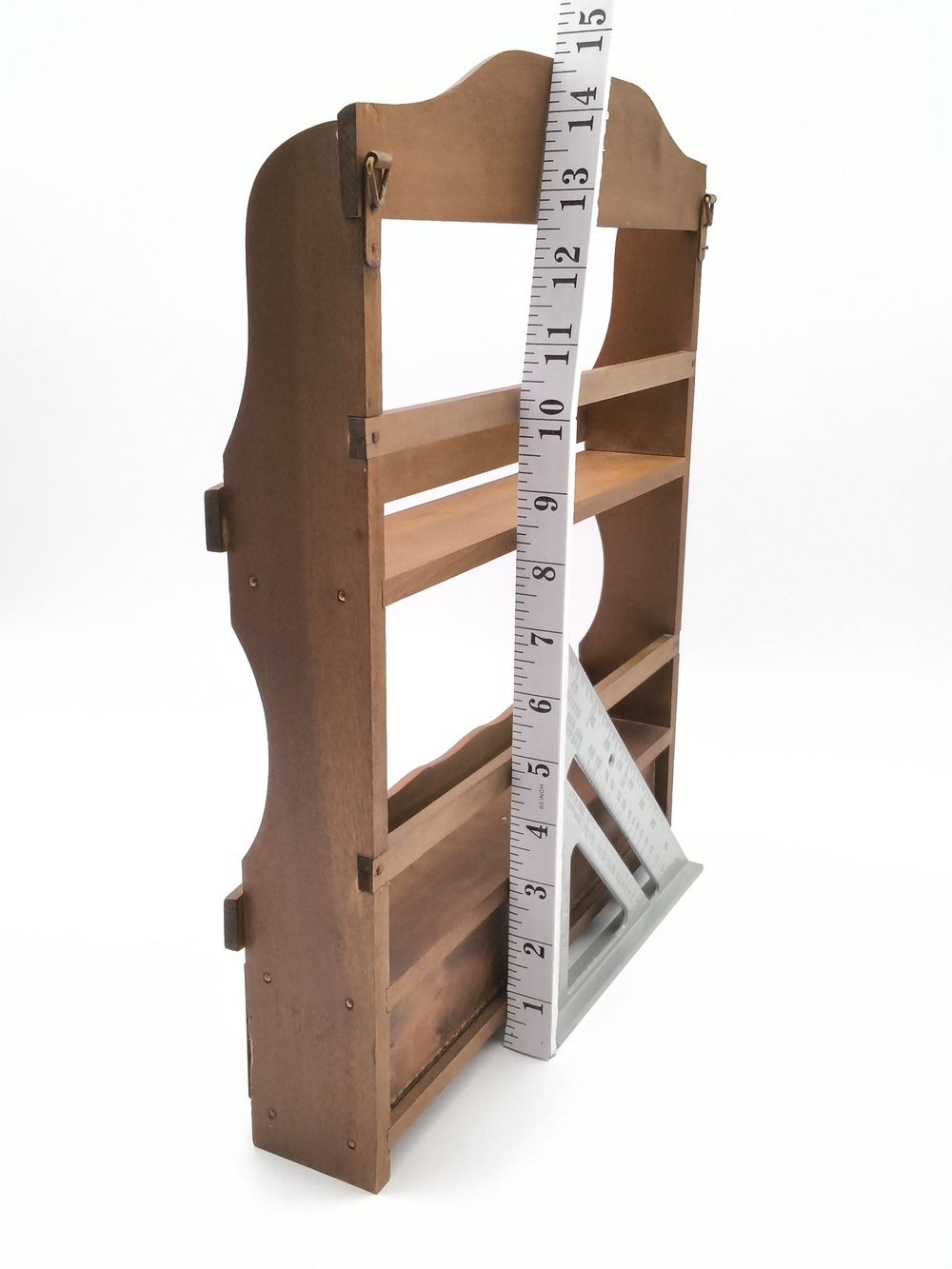 Vintage Imperial International Wood Wall Collectible Shelf/Spice Rack, 2 Drawers - Picture 5 of 12